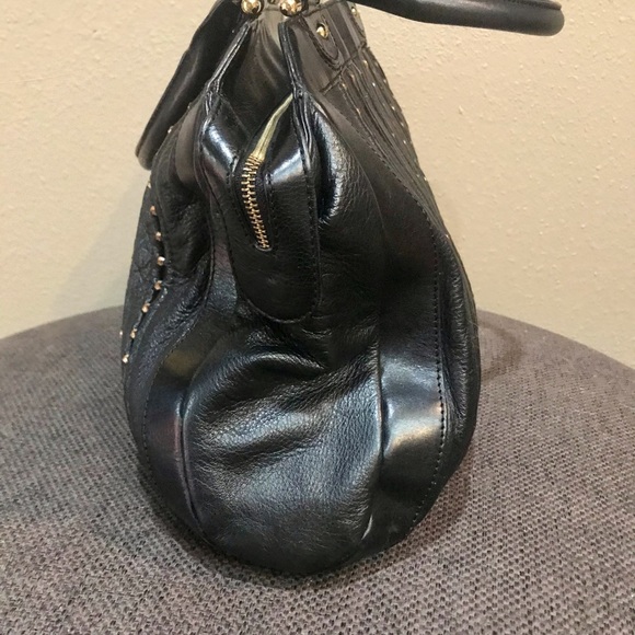 MAXX New York beaded leather bag. HUGE edgy tote - Picture 5 of 14